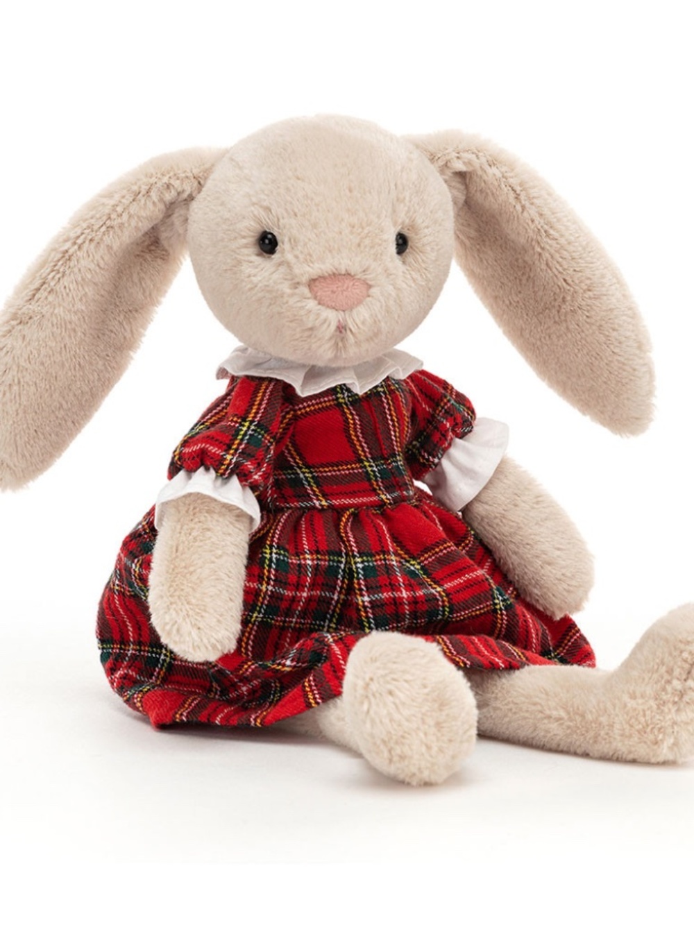 NWT Jellycat Tartan Lottie Bunny Plush Stuffed Animal Red Plaid Dress RETIRED